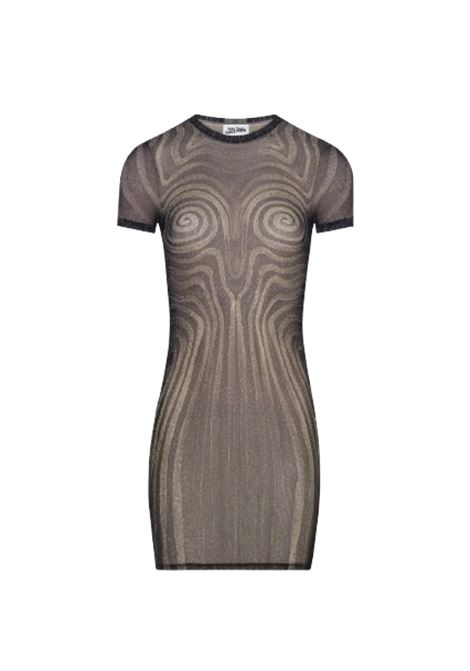 printed spieral short dress wloamn black JEAN PAUL GAULTIER | 25/34-F-RO392-T587000203